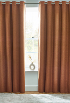 Dawn (Blackout) Eyelet, Brick - Ready Made Curtains